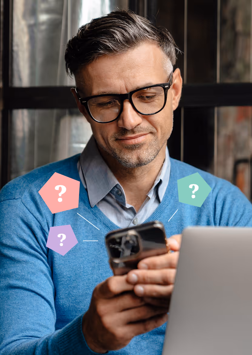 man looking at his phone